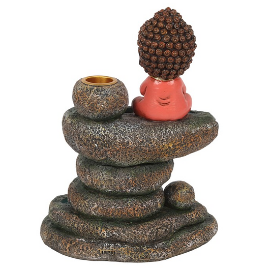Red Buddha and Rock Pond Backflow Incense Burner