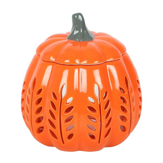 Orange Leaf Cut Out Pumpkin Oil Burner and Wax Warmer