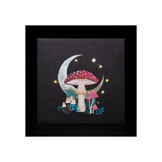 Forest Mushroom Light Up Canvas Plaque