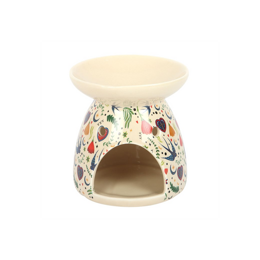 Cream Midnight Bloom Print Oil Burner