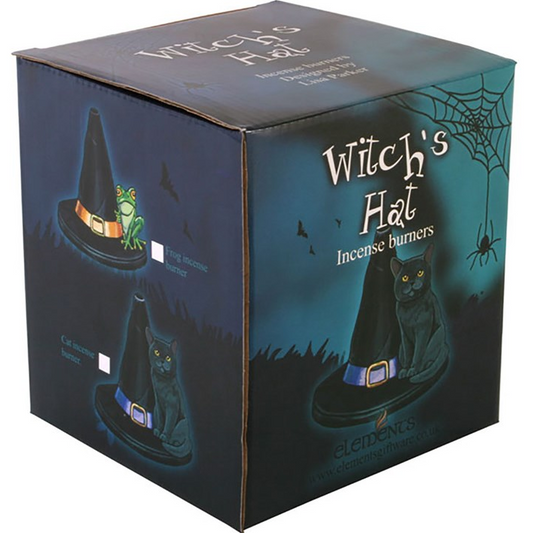 Witch Hat With Cat Incense Cone Holder