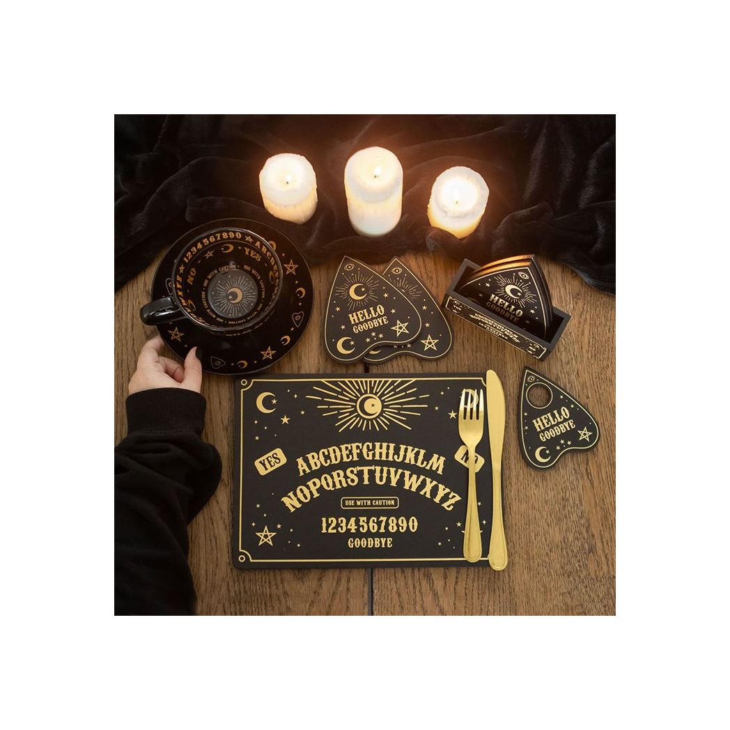 Black Talking Board Placemat and Coaster Set