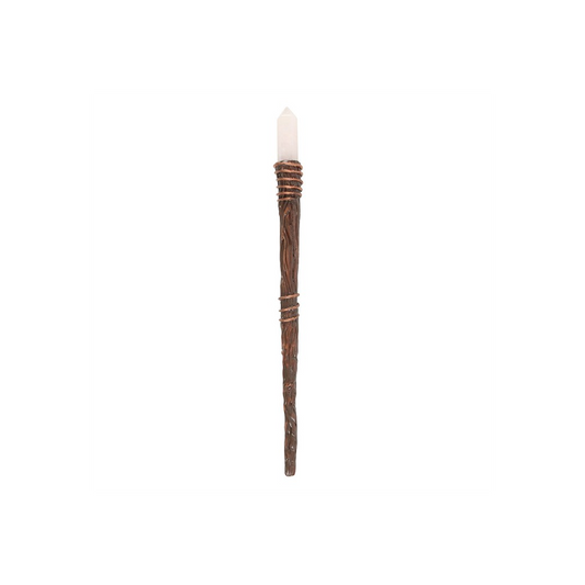 Thin Energy Clearing Aura Quartz Crystal Wand