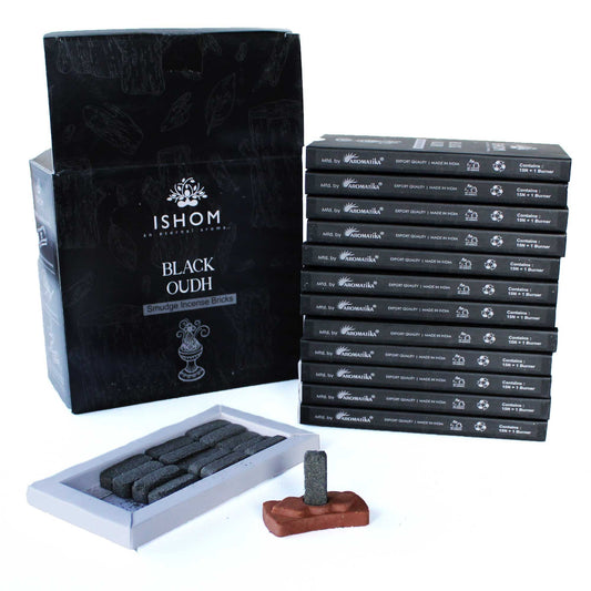 Incense Smudge Bricks and Burner - Black Wood
