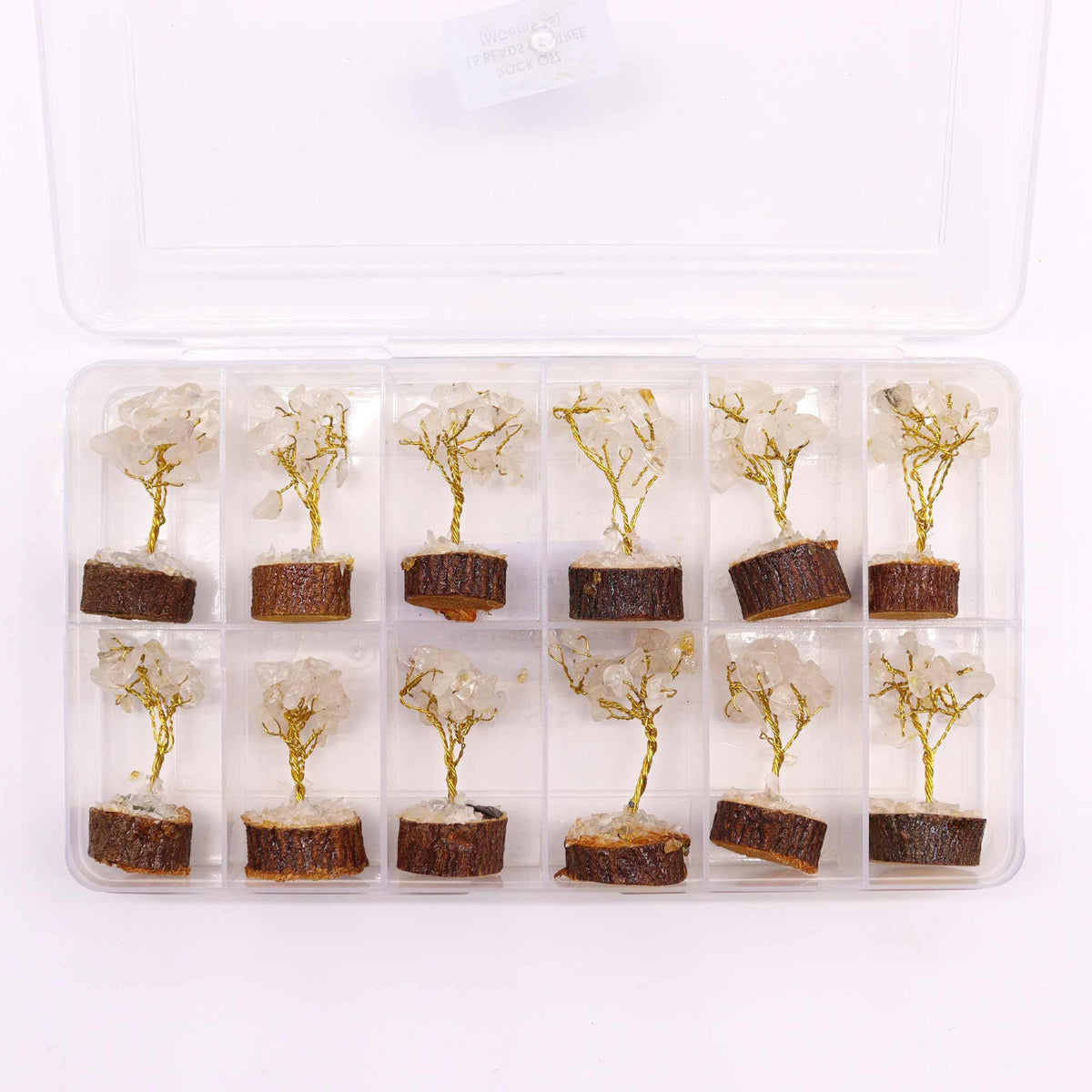 Mini Gemstone Tree On Wood Base - Rock Quartz