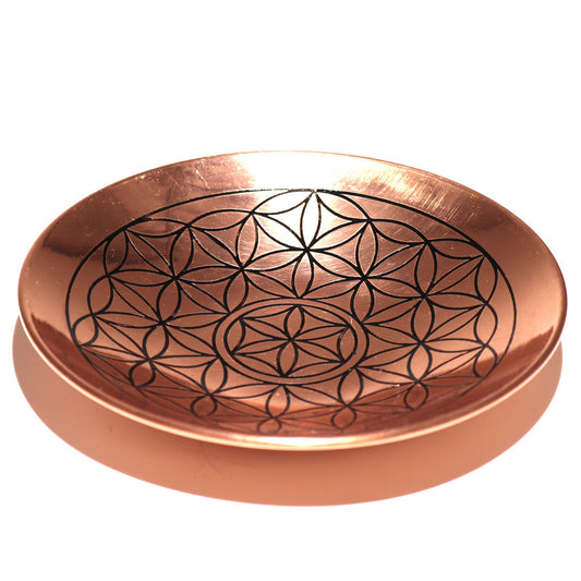 Copper Smudge Plate - Flower of Life