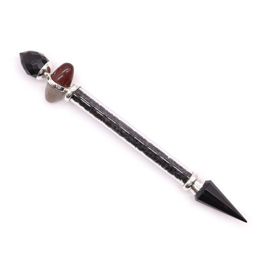 Magic Wand - Black Tourmaline & Agate - Protection