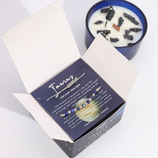 Zodiac Candle & Gemstone Bracelet - Taurus