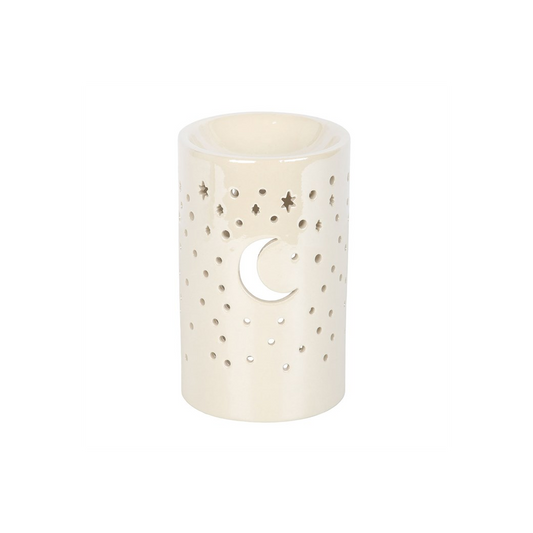 Iridescent White Moon Pillar Oil Burner