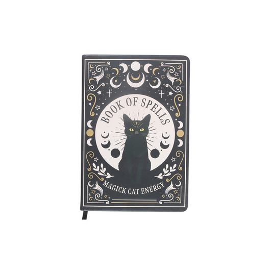 Black Cat Magick Book of Spells A5 Notebook with Pen
