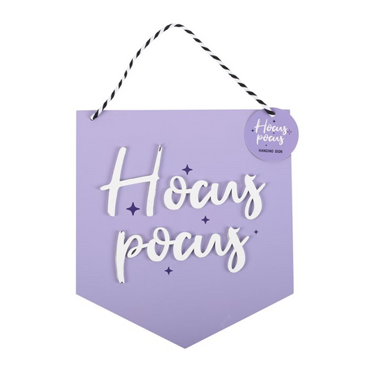 Purple Hocus Pocus Hanging Sign