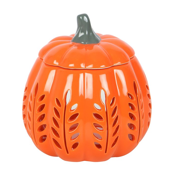 Orange Leaf Cut Out Pumpkin Oil Burner and Wax Warmer