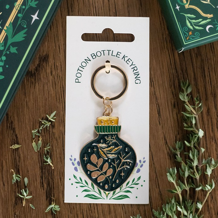 Green Witch Potion Bottle Keyring