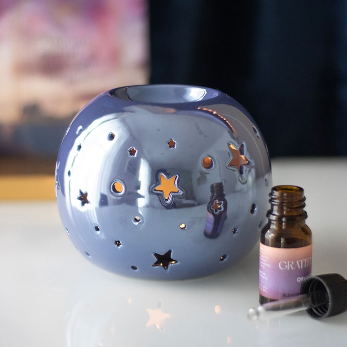 Purple Iridescent Star Oil Burner and Wax Warmer
