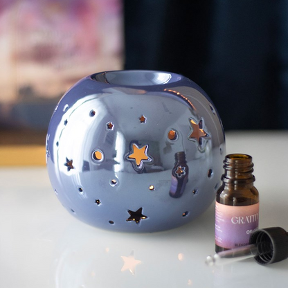 Purple Iridescent Star Oil Burner and Wax Warmer