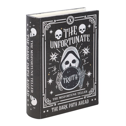 Book titled 'The Unfortunate Truth' with a dark cover design on a white background