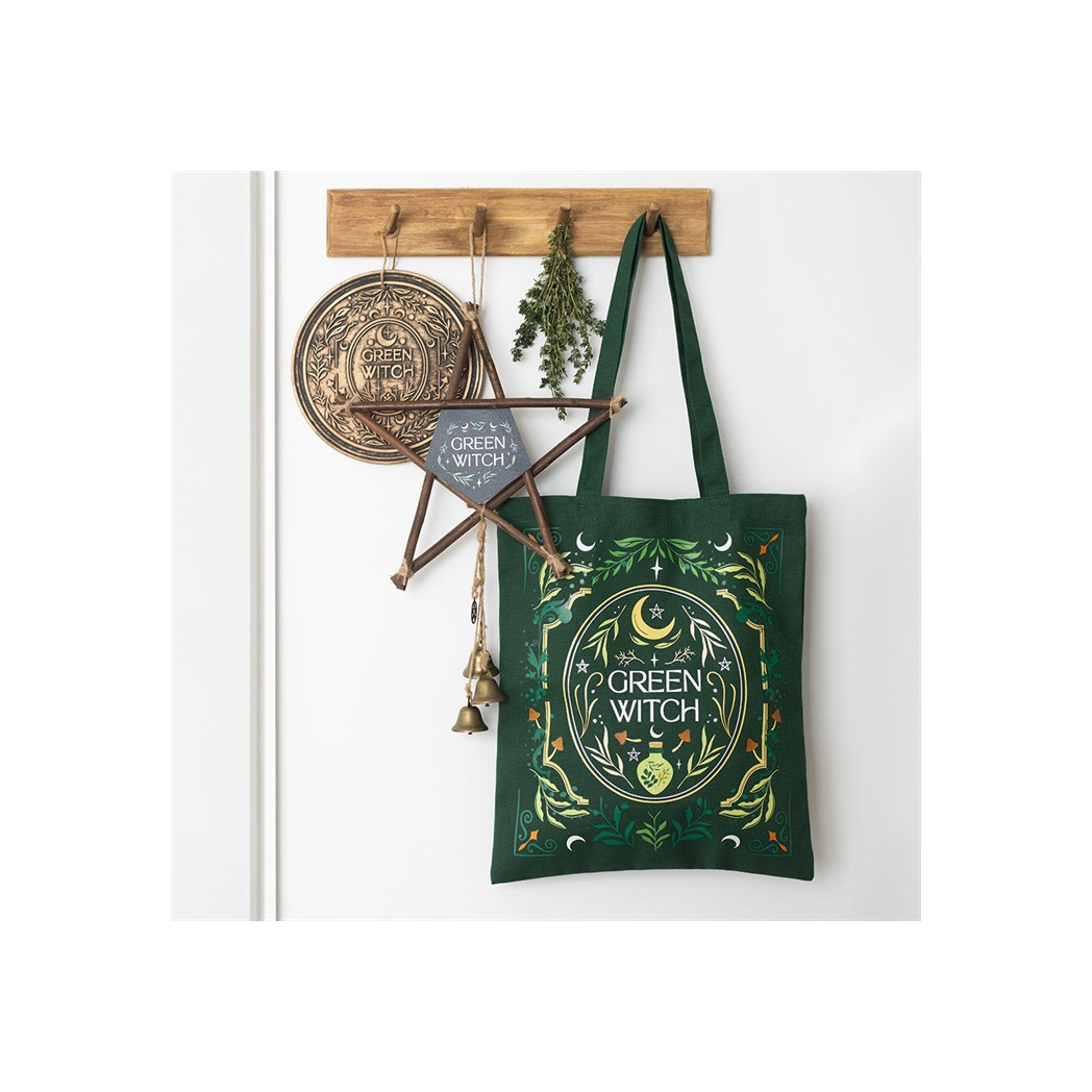 Green Witch Bronze Effect Terracotta Hanging Plaque