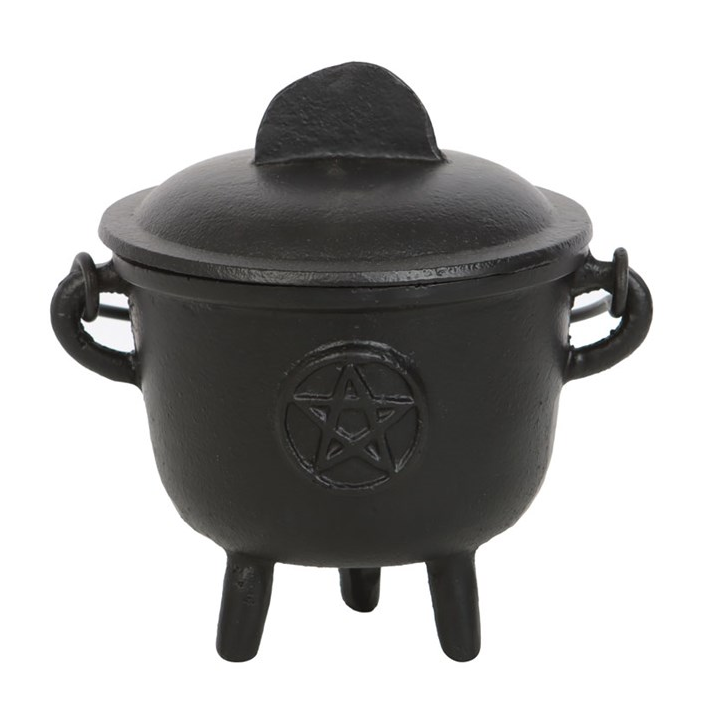 11cm Cast Iron Cauldron with Pentagram