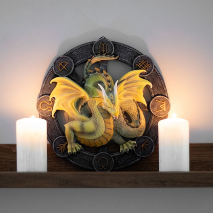 Mabon Dragon Resin Wall Plaque by Anne Stokes