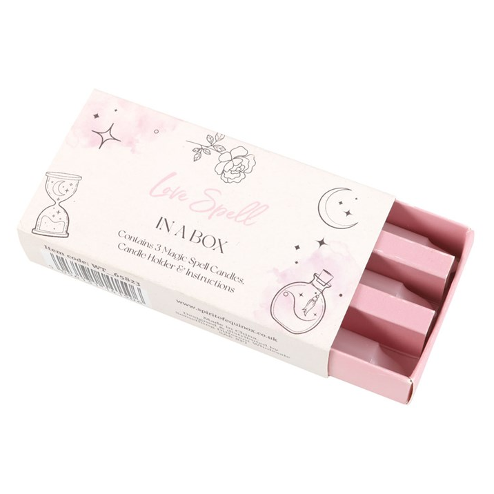 Pack of pink candles with a white box on a white background
