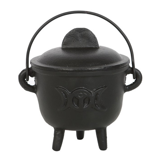 11cm Cast Iron Cauldron with Triple Moon