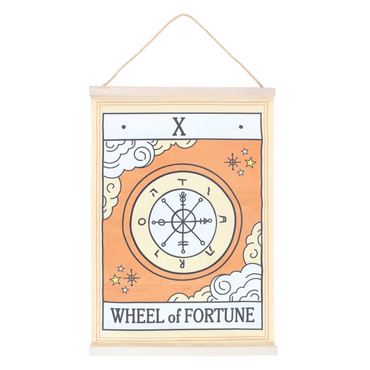 Framed artwork with 'Wheel of Fortune' design on a white background