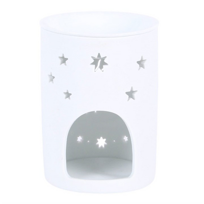White Sun and Moon Cut Out Oil Burner and Wax Warmer