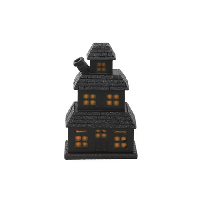 Black Haunted House Incense Cone Holder