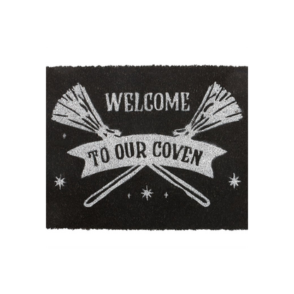 Black Welcome to Our Coven Doormat
