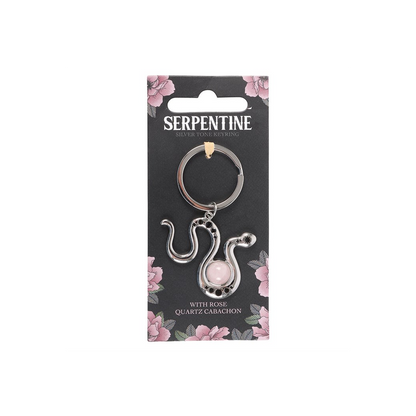 Snake Keyring with Rose Quartz Crystal