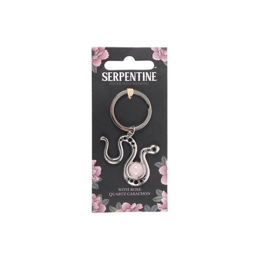 Snake Keyring with Rose Quartz Crystal