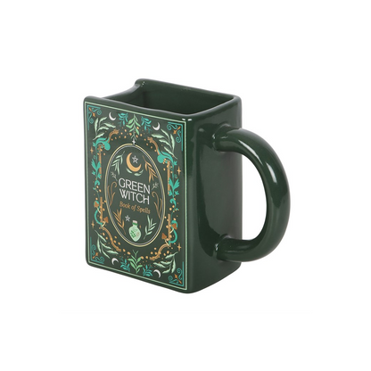 Green Witch Book Shaped Mug