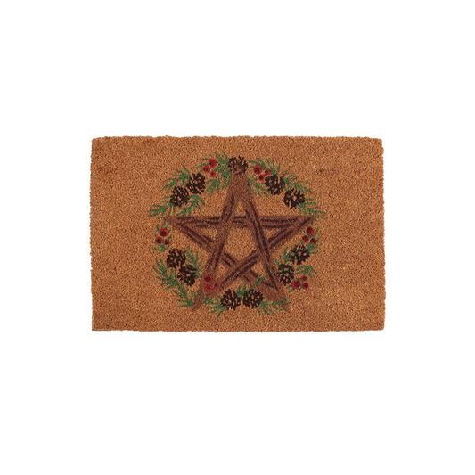 Natural Winter Solstice Pentagram Doormat