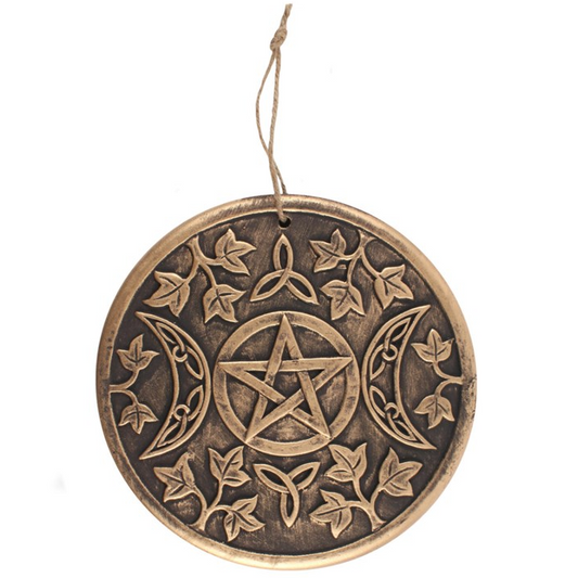 Bronze Terracotta Triple moon plaque