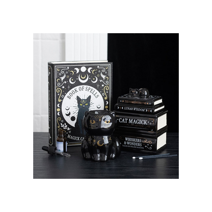 Black Cat Magick Book of Spells Shaped Storage Box