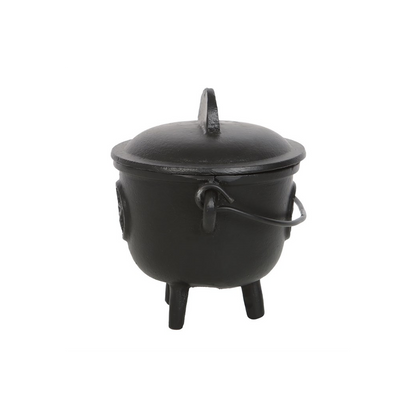 11cm Cast Iron Cauldron with Pentagram