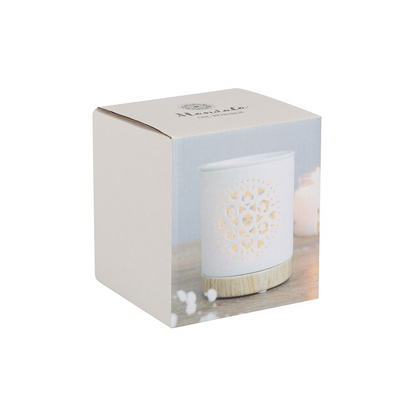 White Mandala Cut Out Oil Burner
