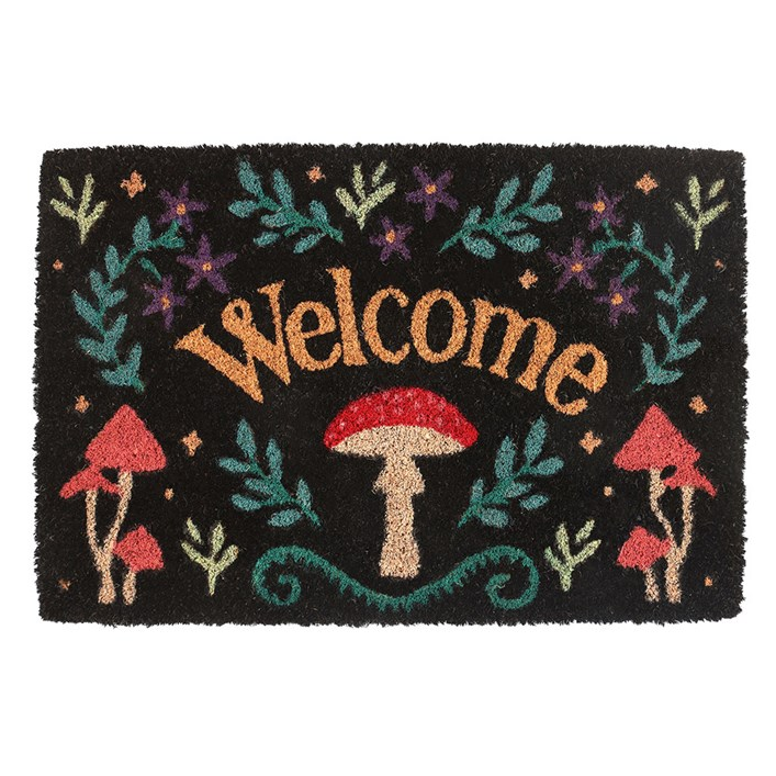 Black Mushroom Welcome Doormat