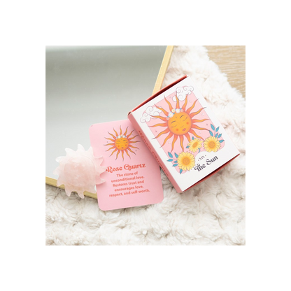 Rose Quartz Crystal Sun Keepsake Stone in a Box