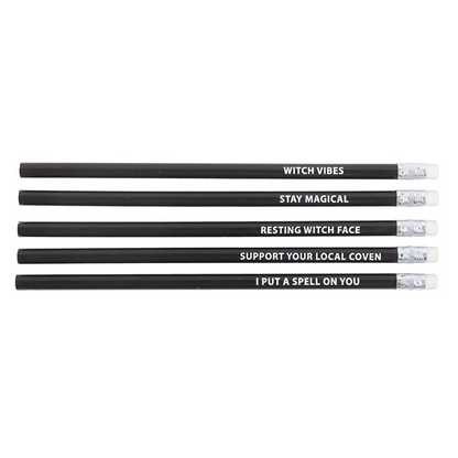 The Coven Club Set of 5 Witchy Pencils