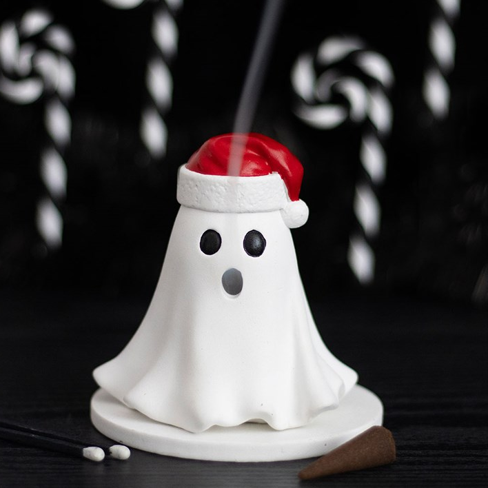 Ghost with Santa Hat Incense Cone Holder