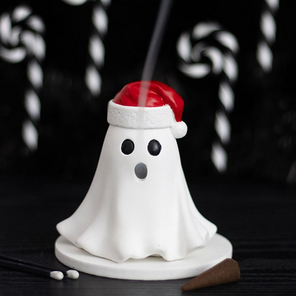Ghost with Santa Hat Incense Cone Holder
