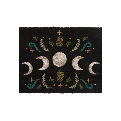 Black Dark Forest Moon Phase Doormat
