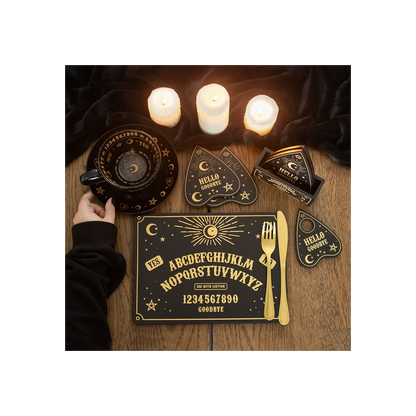 Black Talking Board Placemat and Coaster Set