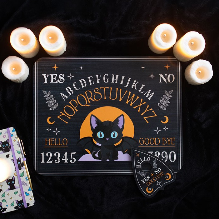 Cute and Creepy Bat Cat Talking Board with Planchette