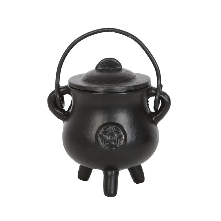 7.5cm Smooth Cast Iron Cauldron with Pentagram