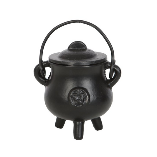 7.5cm Smooth Cast Iron Cauldron with Pentagram