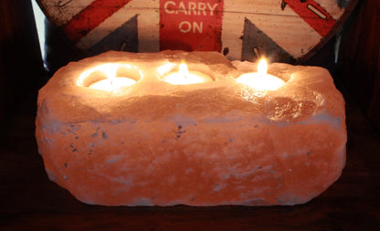 Natural Salt 3 Candle Holder