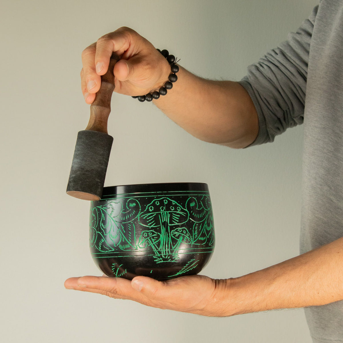 Cauldron Singing Bowl - Magic Mushroom - Green
