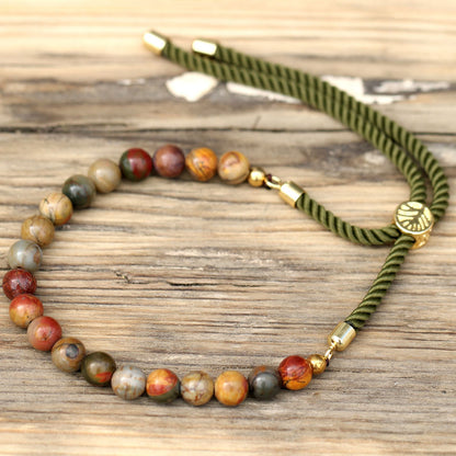 Moss String Bracelet - &nbsp;Picasso Jasper